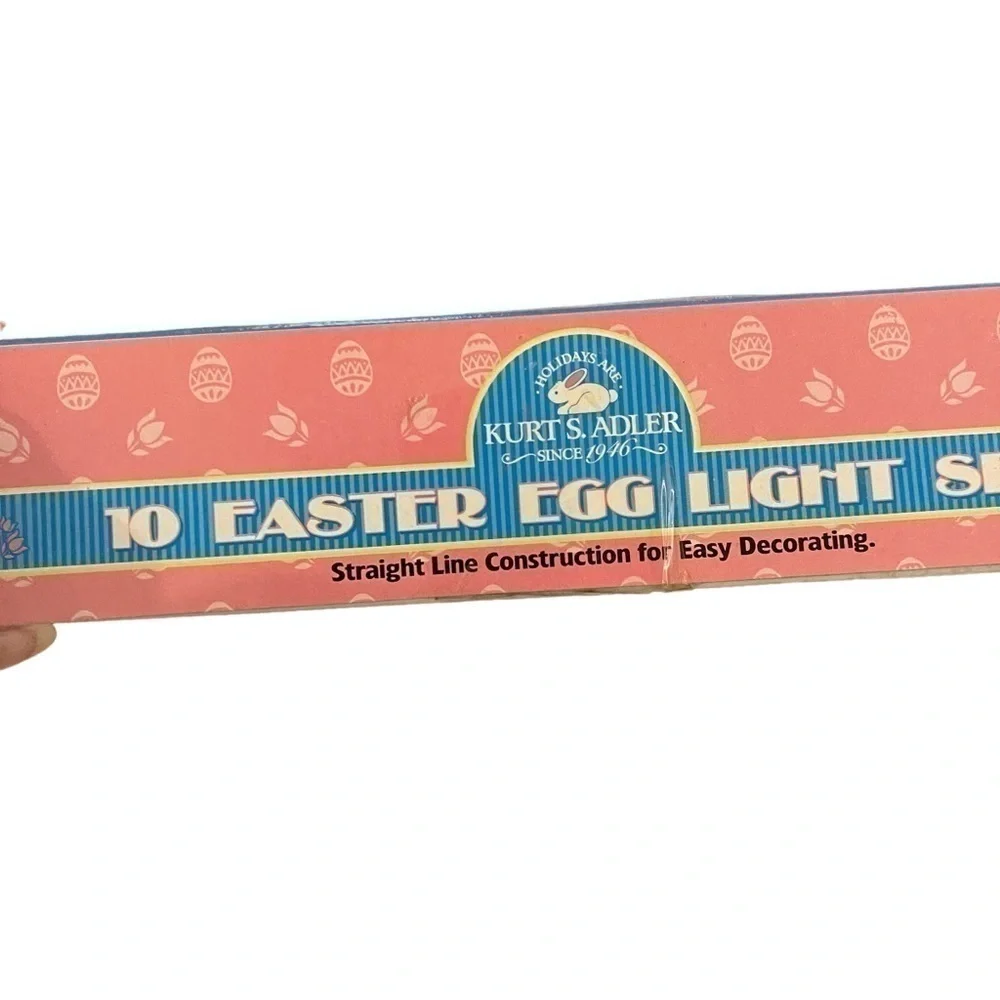 NIB NOS Vintage KURT S. ADLER Easter Egg String Light Set Of 10